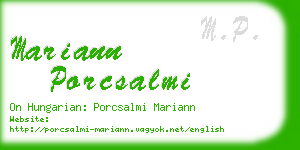 mariann porcsalmi business card